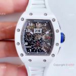 KV Factory Swiss 7750 Richard Mille RM 011-FM Polo Club Saint Tropez White Ceramic Watch Richard Mille AAA